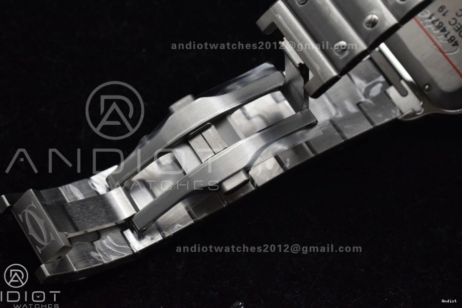 Bezel 9015 BVF Santos de SS 1:1 SS Gray Best Dial Edition Bracelet 40mm Black MIYOTA Cartier on 0303